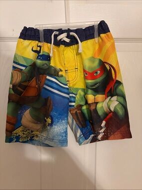 Teenage Mutant Ninja Turtles Yellow & Blue Kids Swim Shorts Size 4